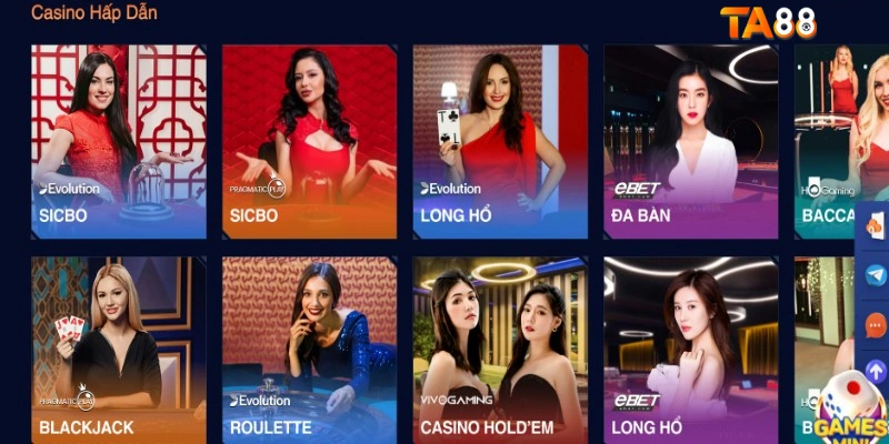 Khám phá các trò chơi casino online TA88 cực hấp dẫn